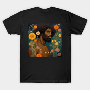 Handsome Black Man and Flowers T-Shirt